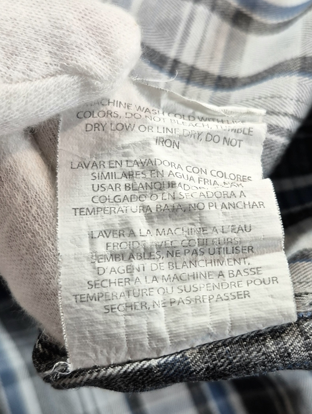 Wrangler Outdoor Series Mens XXL Blue Gray Plaid Utility Shirt Workwear Utility - Picture 10 of 10
